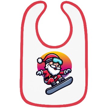 Discover Santa Claus on snowboard Bibs