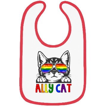Discover Ally Cat LGBT Gay Rainbow Pride Flag Bibs