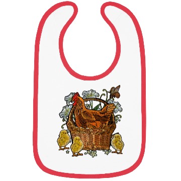 Discover Chickens Chicks Flower Basket Bibs