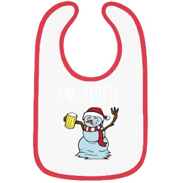 Discover Merry Christmas Ew People Drunk Beer Snowman Bibs