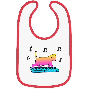 Discover Piano Cat Gift For Cat Lover Bibs