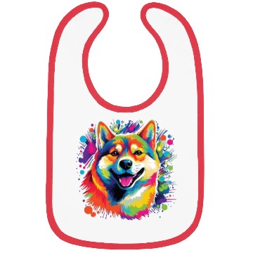 Discover Watercolor Colorful Shiba Inu Bibs