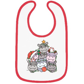 Discover Hippo Christmas Tree Funny Animal Christmas Bibs