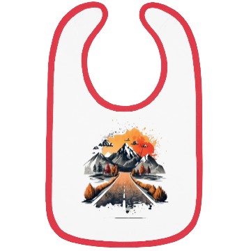 Discover Mountains And Skeletons Double Exposure Watercolor Bibs