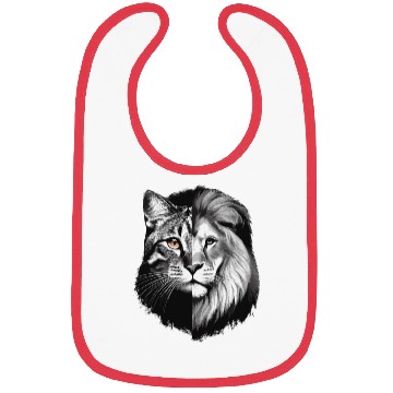 Discover cat half lion design art Bibs