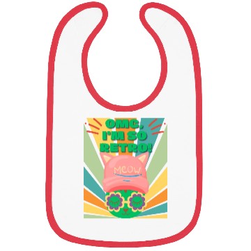 Discover Omg I'm So Retro Cool Cat Bibs
