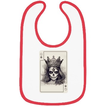 Discover Poker Cards Queen of Spades Creepy Gothic Bibs