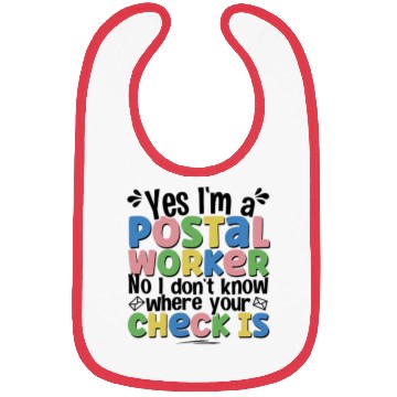 Discover yes I'm a postal worker Bibs