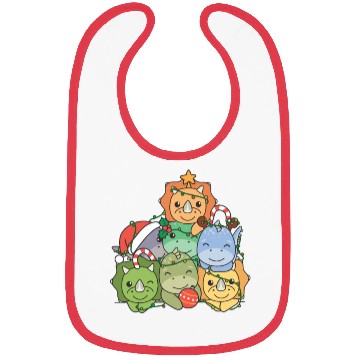 Discover Dinosaur Christmas Tree Funny Animal Bibs