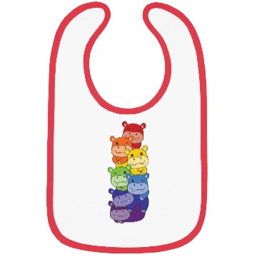 Discover Rainbow Flag Pride Lgbtq Cute Hippo Stack Bibs