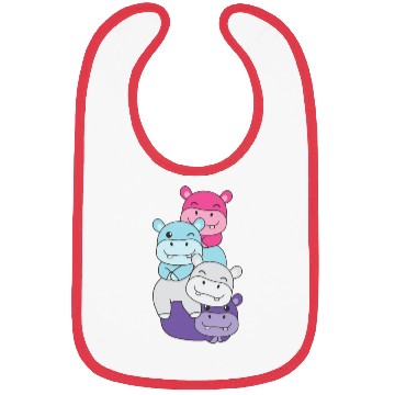 Discover Multisexual Flag Pride Lgbtq Cute Hippos Bibs