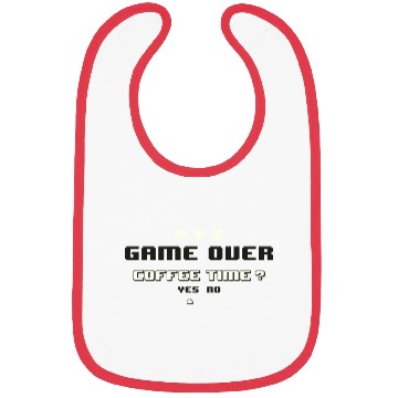 Discover Game Over Coffee Time Funny Gaming Quote Bibs