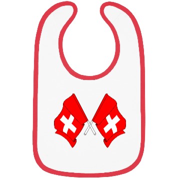 Discover Two flags of Switzerland crossed Bibs