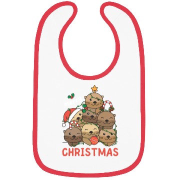 Discover Otter Christmas Tree Merry Christmas Bibs