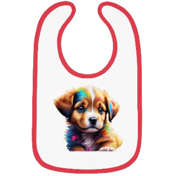 Discover Cute Puppy Made of Liquid Colours Bibs