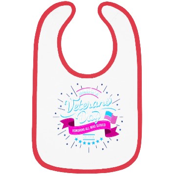 Discover Text Veterans day Bibs