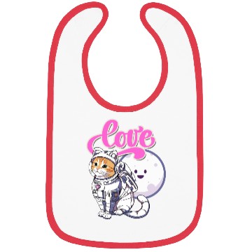 Discover Astronaut Cat Love The Moon Bibs