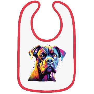 Discover Watercolor Colorful Boxer Bibs