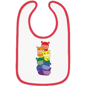 Discover Rainbow Flag Pride Lgbtq Cute Hippo Stack Bibs