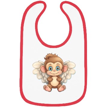 Discover monkey chimpanzee angel flights Bibs