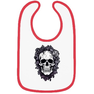 Discover Scary Skull With Flowers Bibs