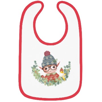 Discover magical sweet Christmas elf with bird Bibs