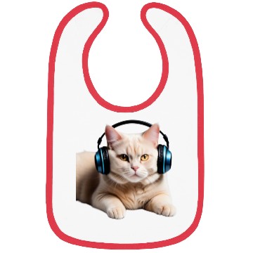 Discover Music Lover Cat V II on Unisex Poly Cotton Bibs