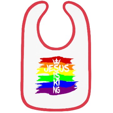 Discover Queer Jesus is King Cross Crown Rainbow Colors Bibs