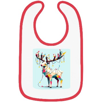 Discover Geometric reindeer with christmas lights Bibs