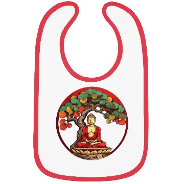 Discover Buddha Under Reggae Colored Bodhi Tree Bibs
