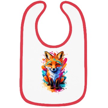 Discover Fox Colourful - Cute Fox - Forest Animal Baby Fox Bibs