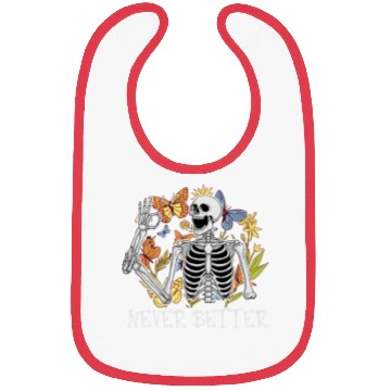Discover Never Better Skeleton Funny Skeleton Halloween Bibs