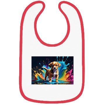 Discover Cute Puppy Made of Liquid Colours Bibs