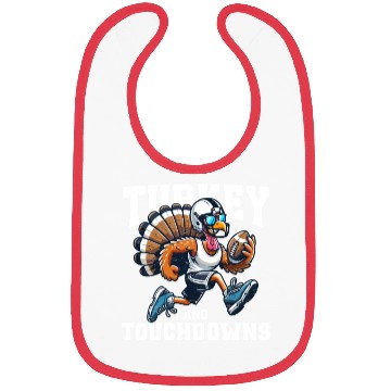 Discover Turkey Touchdowns Football Thanksgiving Bibs