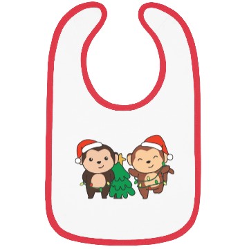 Discover Monkey Christmas Winter Animals Monkeys Bibs