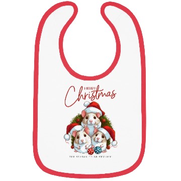 Discover Festive Hamster Christmas Illustration Bibs