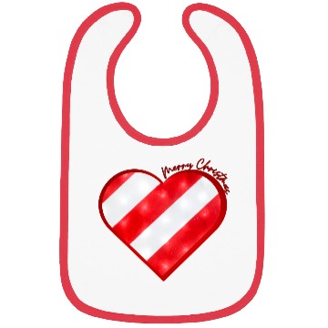 Discover Merry Christmas, Candy Cane Heart Bibs