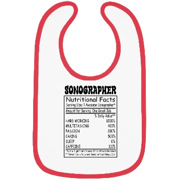 Discover Sonographer Nutritional Facts Bibs