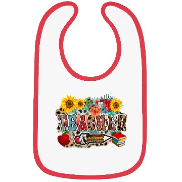 Discover Retro Wildflower Teacher Bibs