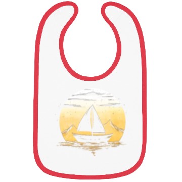 Discover Sailboat moon sailing gift for captain holiday Bibs