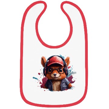 Discover squirrel animal art I cool cute squirrel Bibs