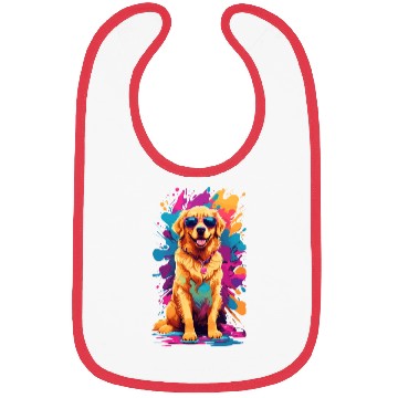 Discover Cool Golden Retriever with Sunglasses Bibs