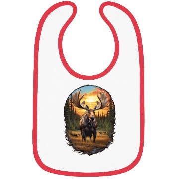 Discover Smiling Moose Grazing Bibs