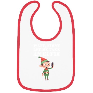 Discover Funny Elf Christmas Pun Let Me Take An Elfie Bibs