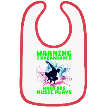Discover 80s Breakdancer Silhouette - Neon Dance Moves Bibs