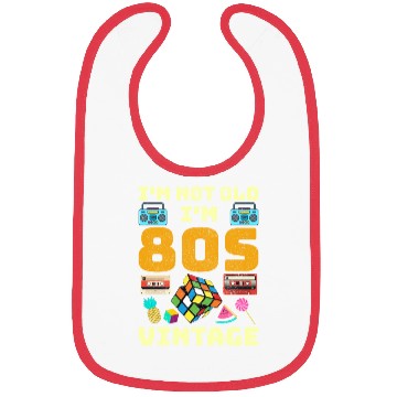 Discover 80s Vintage Vibes - Retro Design with Neon Colors Bibs