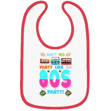 Discover 80s Party Vibes - Retro Design with Cassette Tapes Bibs