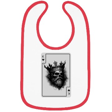 Discover King of Hearts Creepy Card Game Poker Bibs