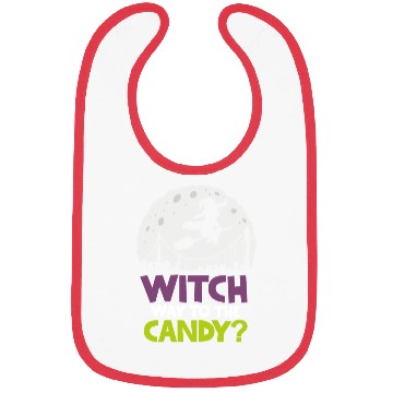Discover Witch Way To The Candy Halloween Bibs