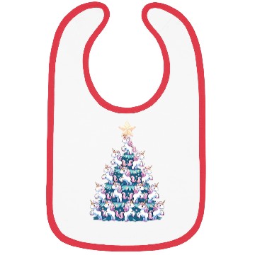 Discover Unicorn Christmas Tree Design Bibs